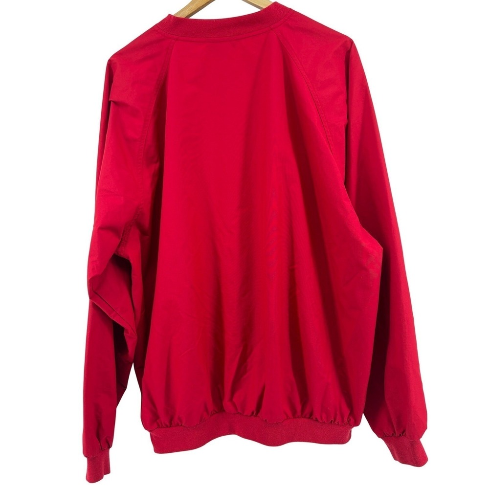 Lands End Mens Vintage Red Windbreaker Pullover V-Neck Crew Jacket Large 42-44 - Picture 5 of 9